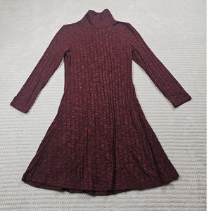 American Eagle Dress Womens Small Ribbed Turtle Neck Long Sleeve Cut Out Back